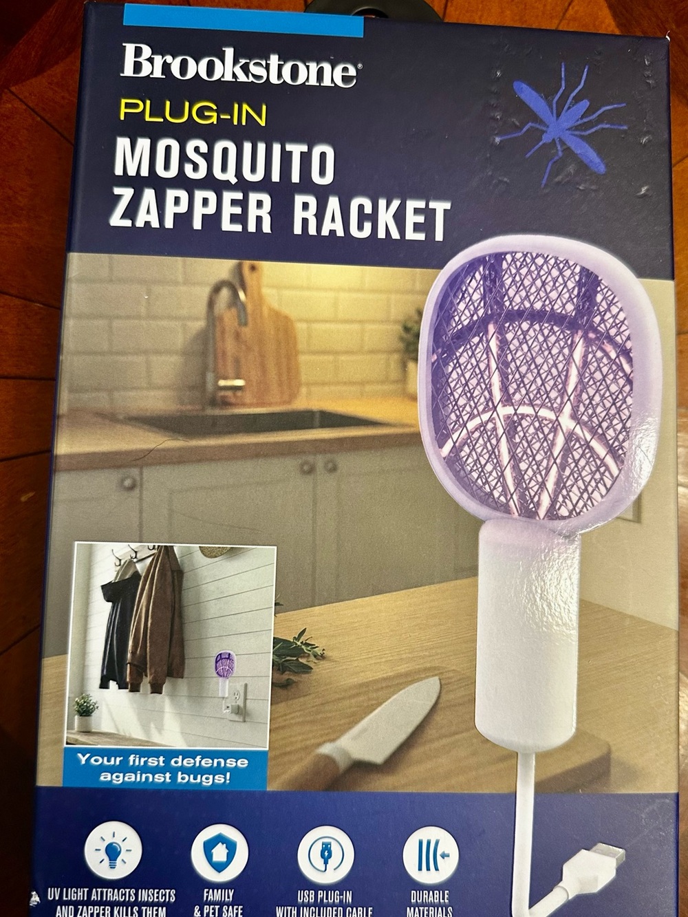 Purple and White Plug-In Mosquito Zapper Racket
